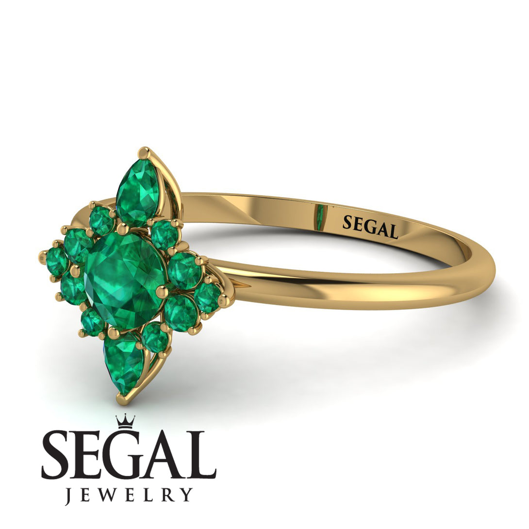 Compass Emerald Engagement Ring - Rose No. 19