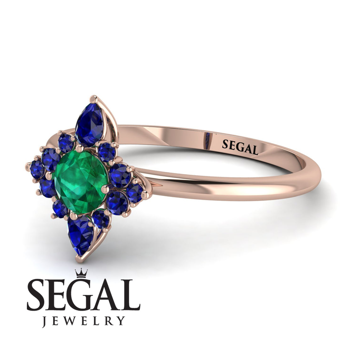 Compass Emerald Engagement Ring - Rose No. 65