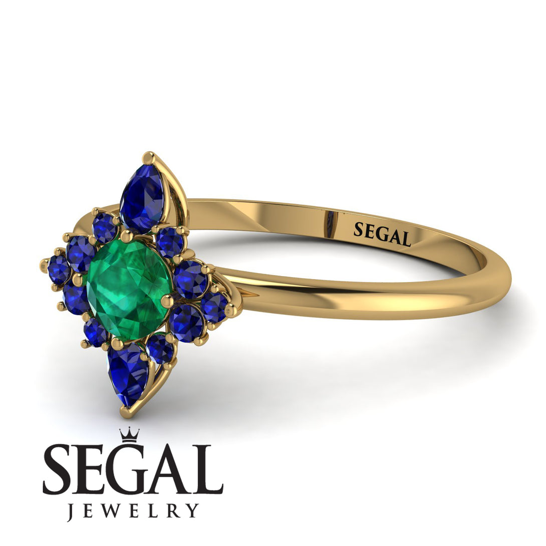 Compass Emerald Engagement Ring - Rose No. 64