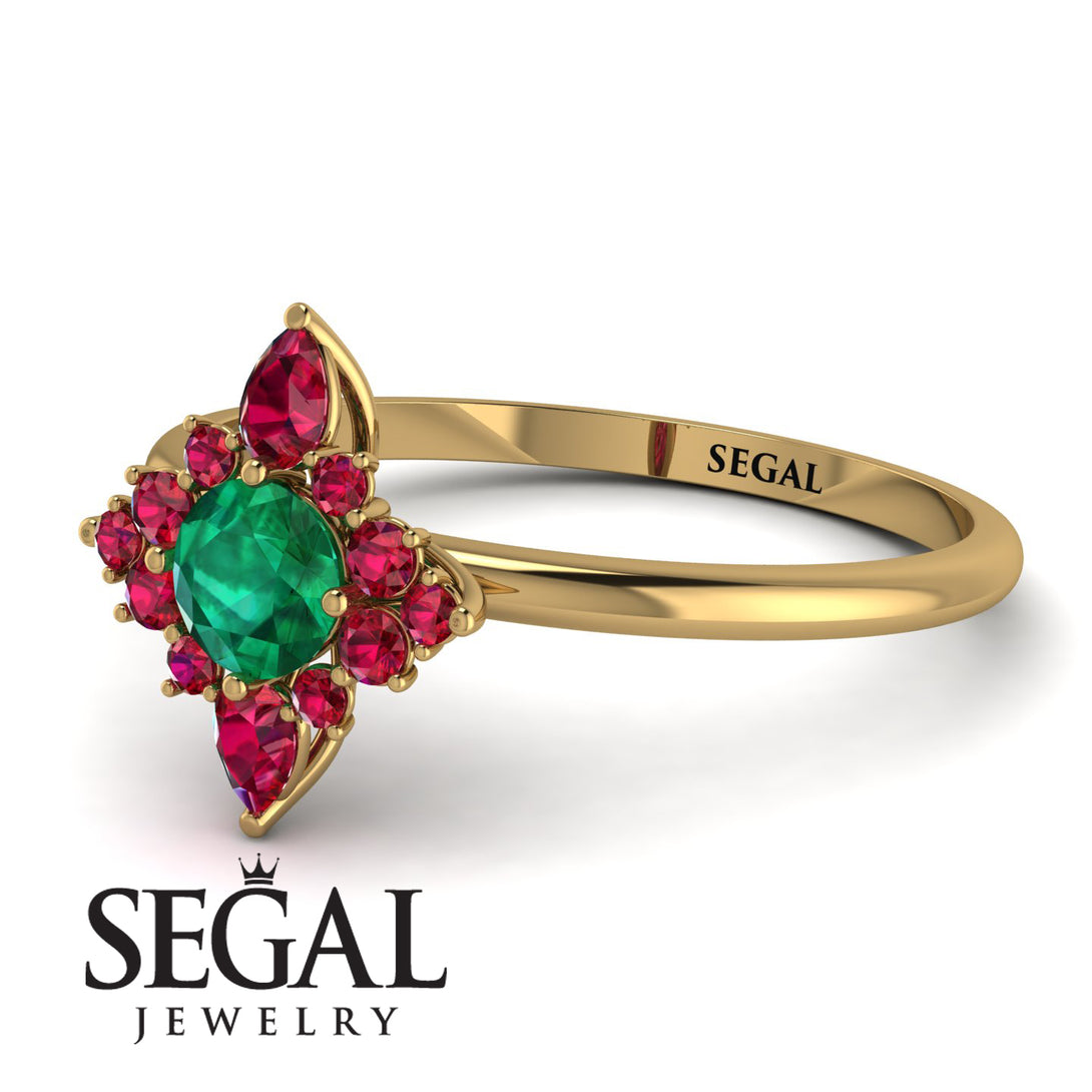 Compass Emerald Engagement Ring - Rose No. 49