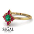 Compass Emerald Engagement Ring - Rose No. 49