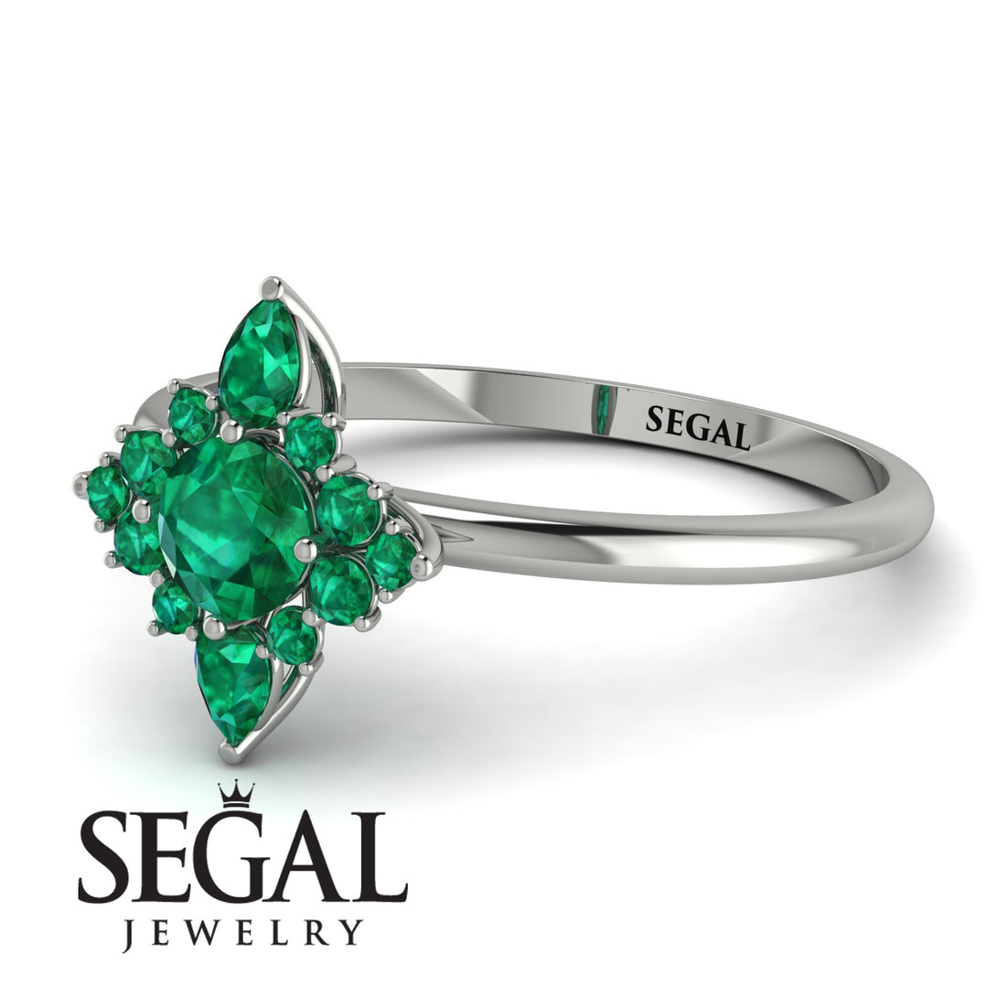 Compass Emerald Engagement Ring - Rose No. 21