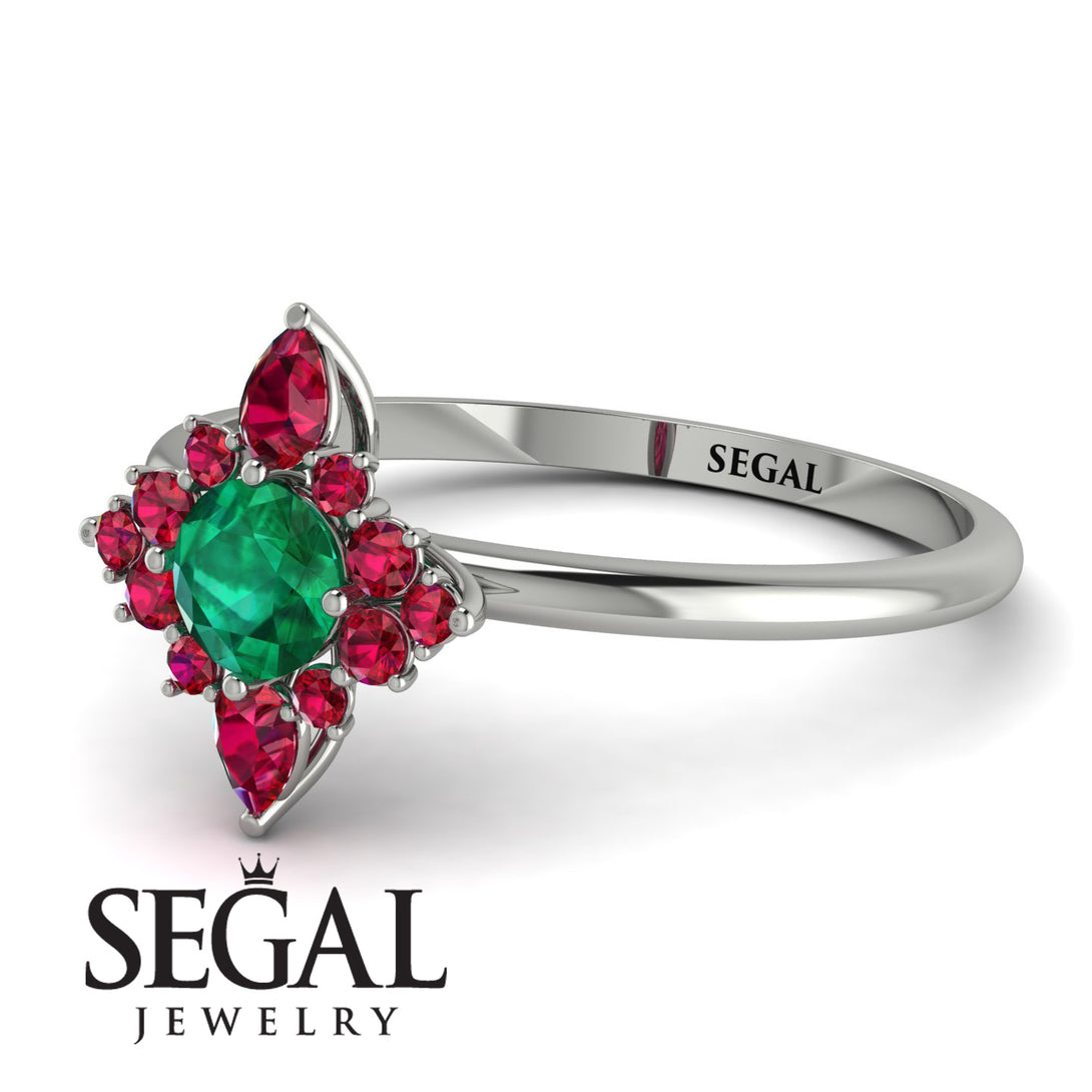 Compass Emerald Engagement Ring - Rose No. 51