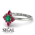 Compass Emerald Engagement Ring - Rose No. 51