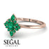Compass Emerald Engagement Ring - Rose No. 20