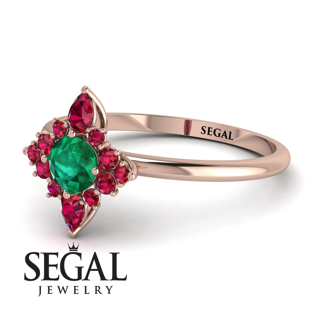 Compass Emerald Engagement Ring - Rose No. 50