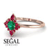 Compass Emerald Engagement Ring - Rose No. 50