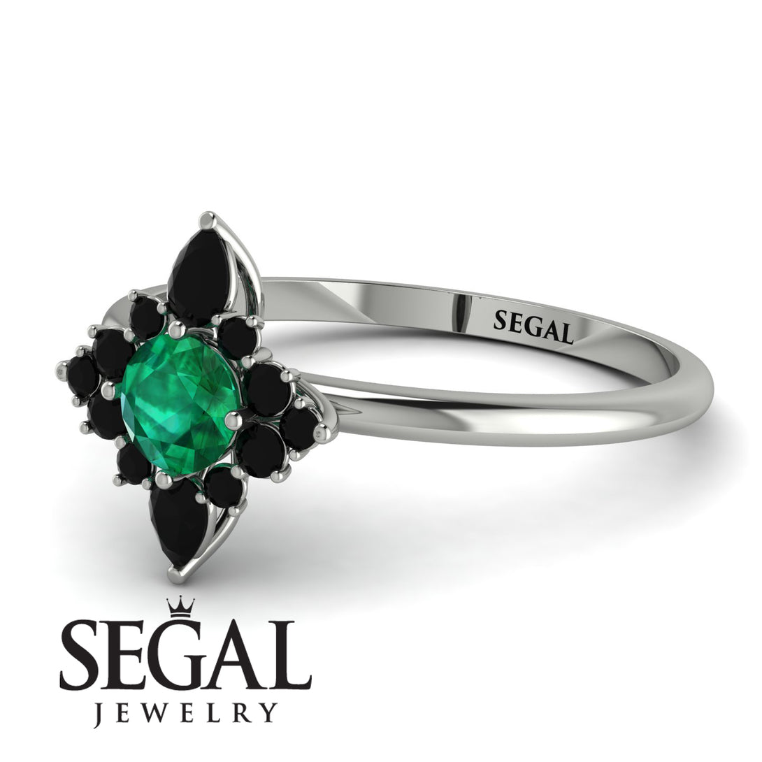 Compass Emerald Engagement Ring - Rose No. 36