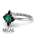 Compass Emerald Engagement Ring - Rose No. 36