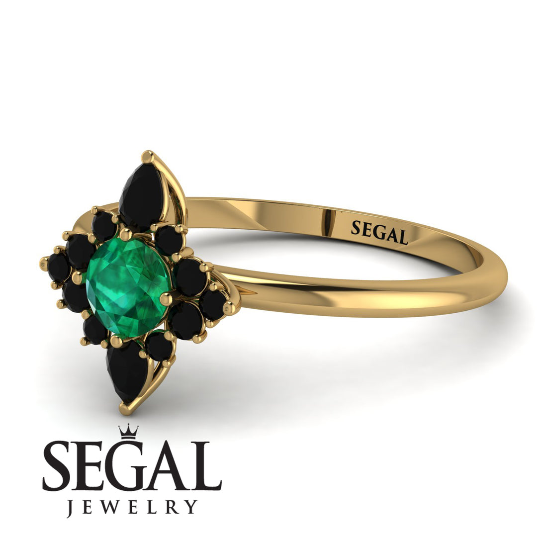 Compass Emerald Engagement Ring - Rose No. 34