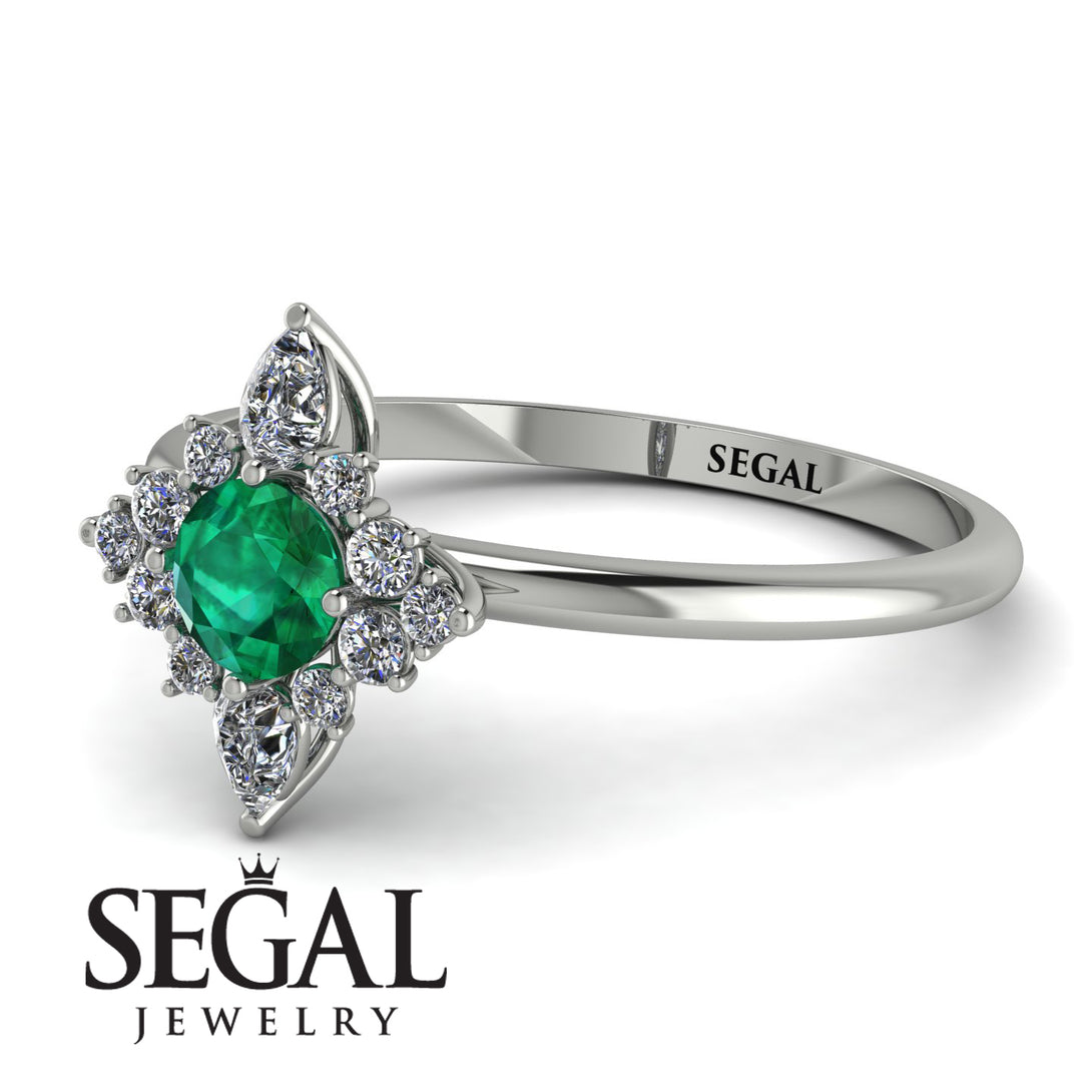 Compass Emerald Engagement Ring - Rose No. 6
