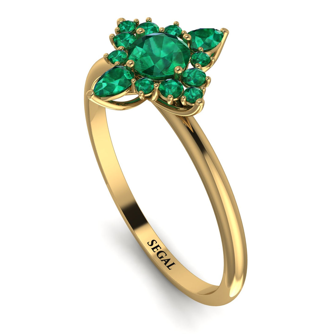 Compass Emerald Engagement Ring - Rose No. 19