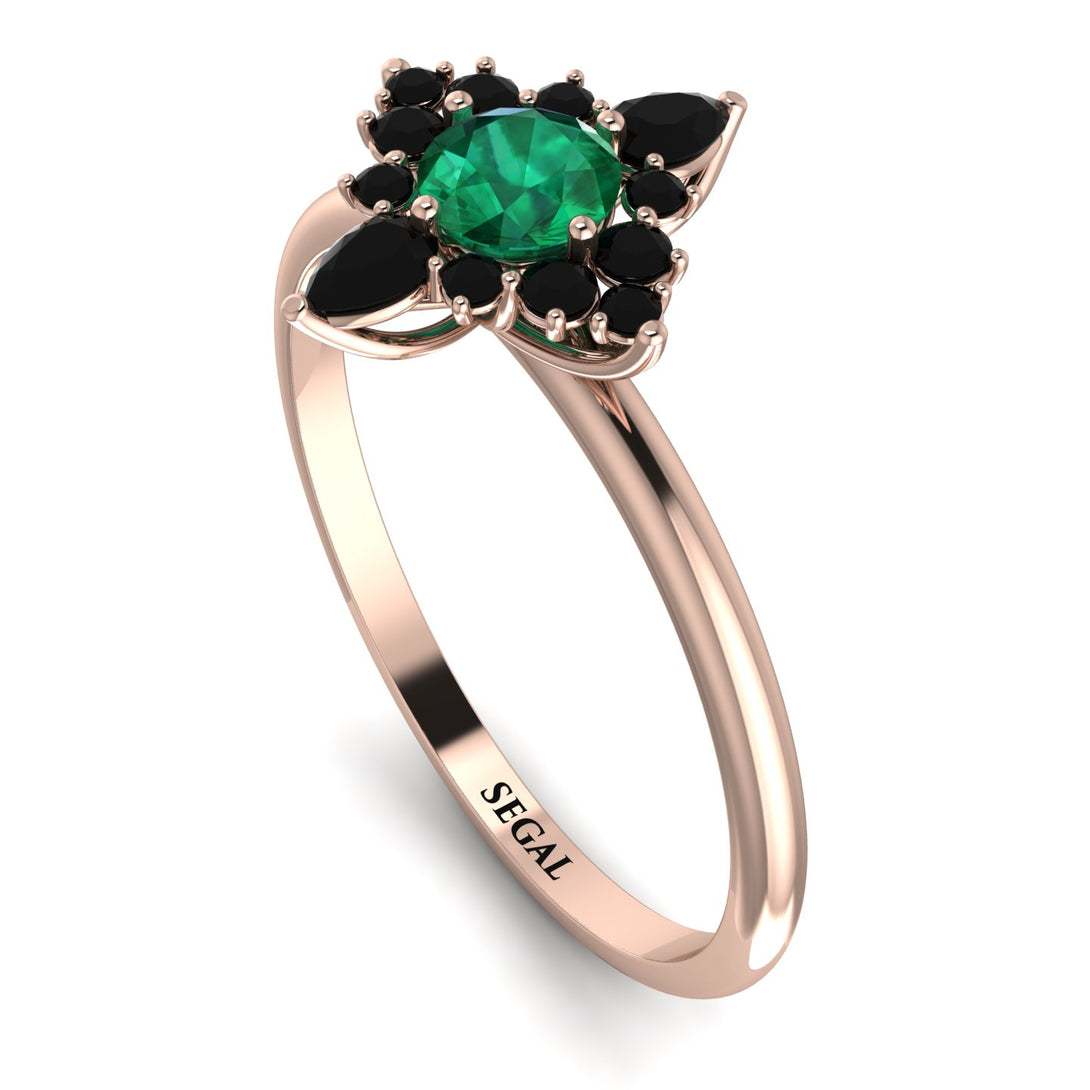 Compass Emerald Engagement Ring - Rose No. 35