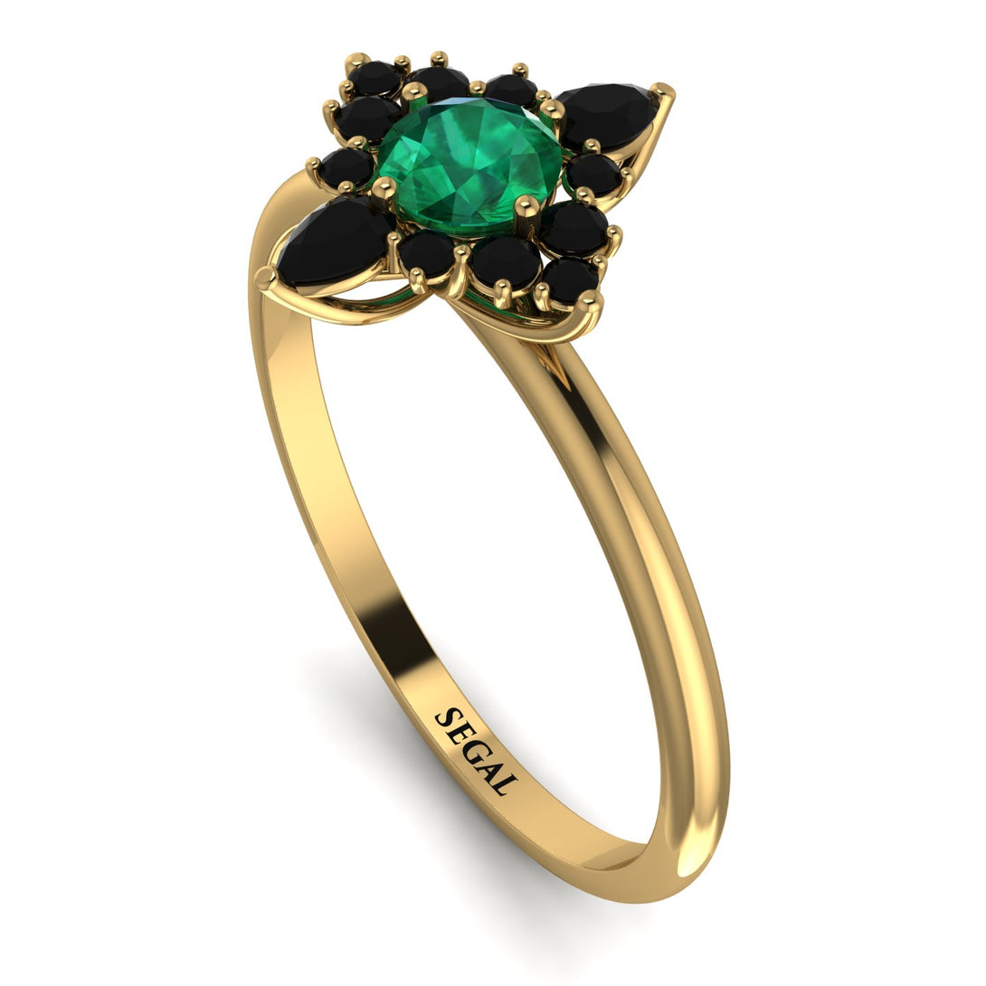 Compass Emerald Engagement Ring - Rose No. 34