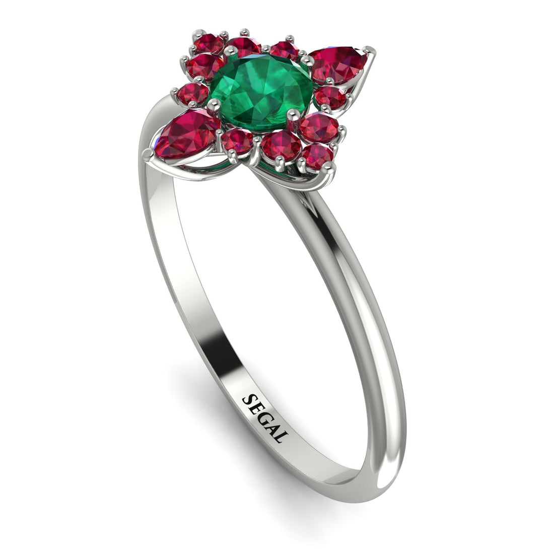 Compass Emerald Engagement Ring - Rose No. 51