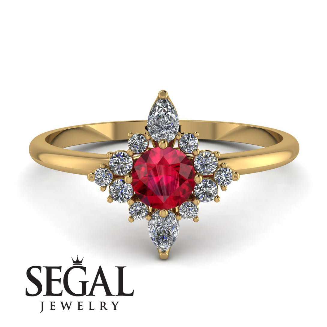 Compass Ruby Engagement Ring - Rose No. 10