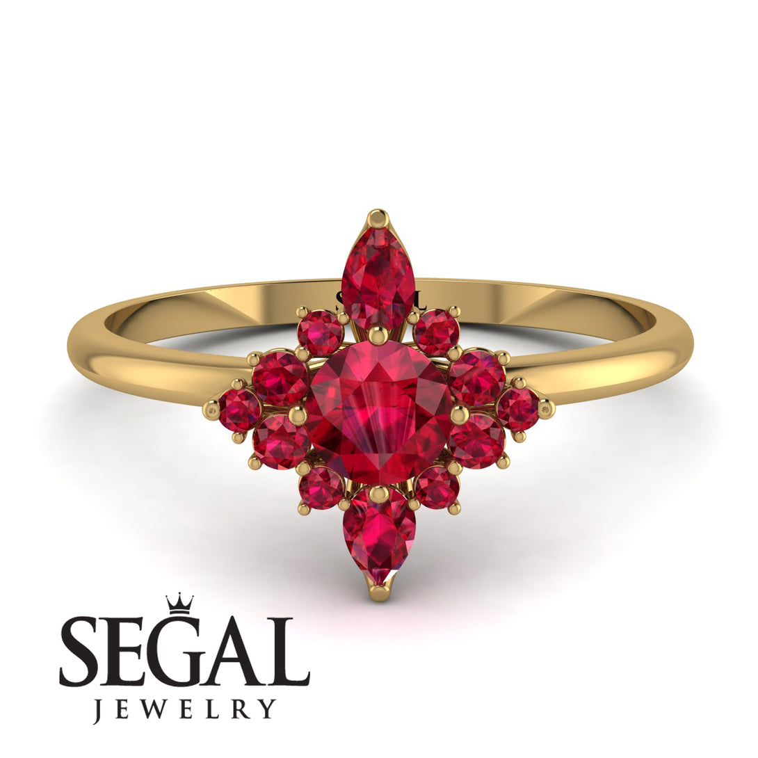 Compass Ruby Engagement Ring - Rose No. 55