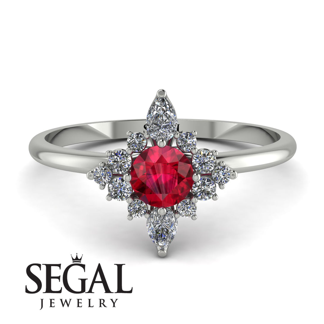 Compass Ruby Engagement Ring - Rose No. 12