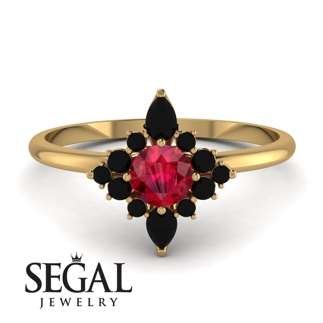 Compass Ruby Engagement Ring - Rose No. 40