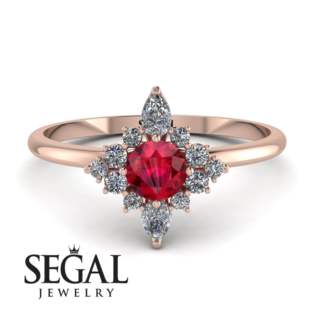 Compass Ruby Engagement Ring - Rose No. 11