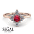Compass Ruby Engagement Ring - Rose No. 11