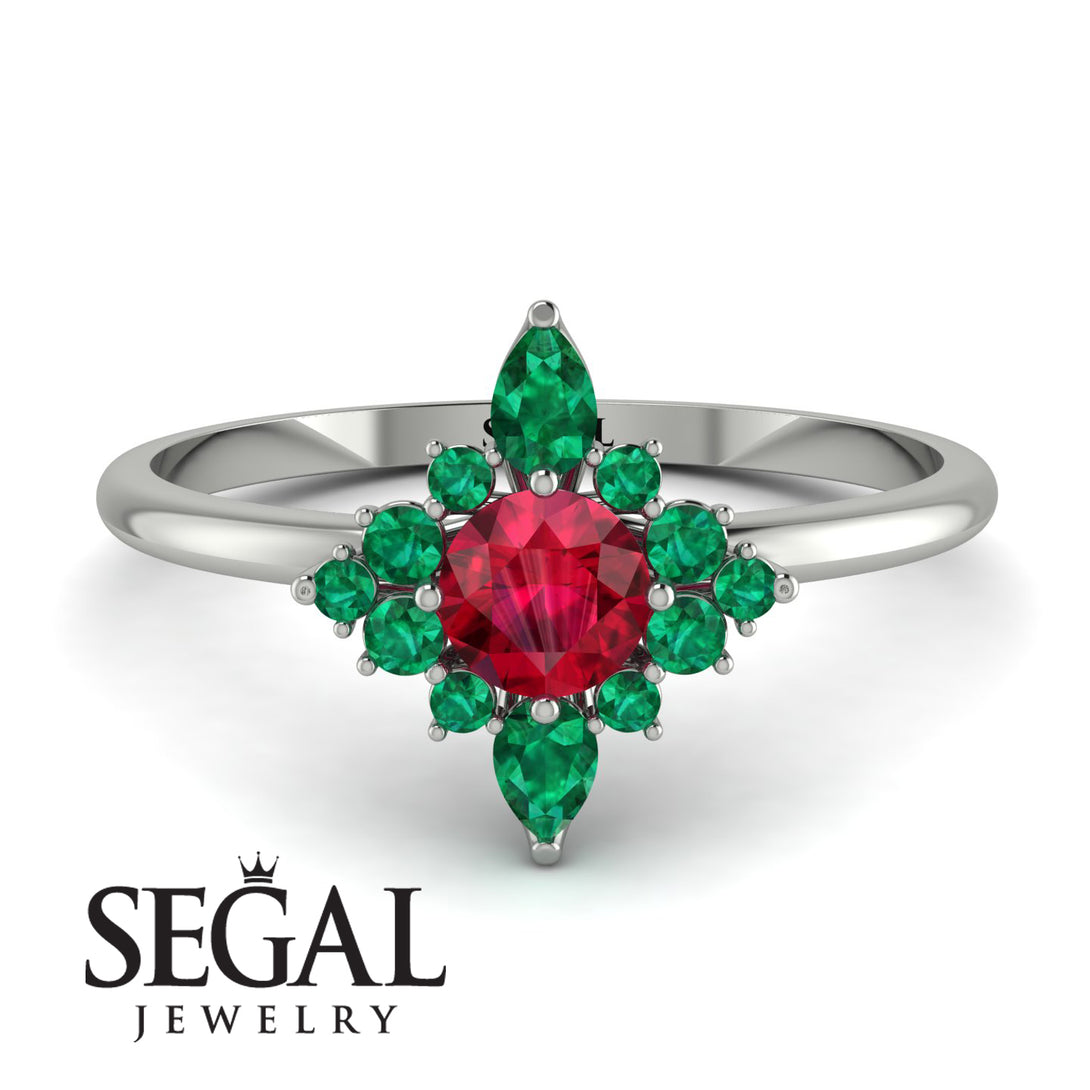 Compass Ruby Engagement Ring - Rose No. 27