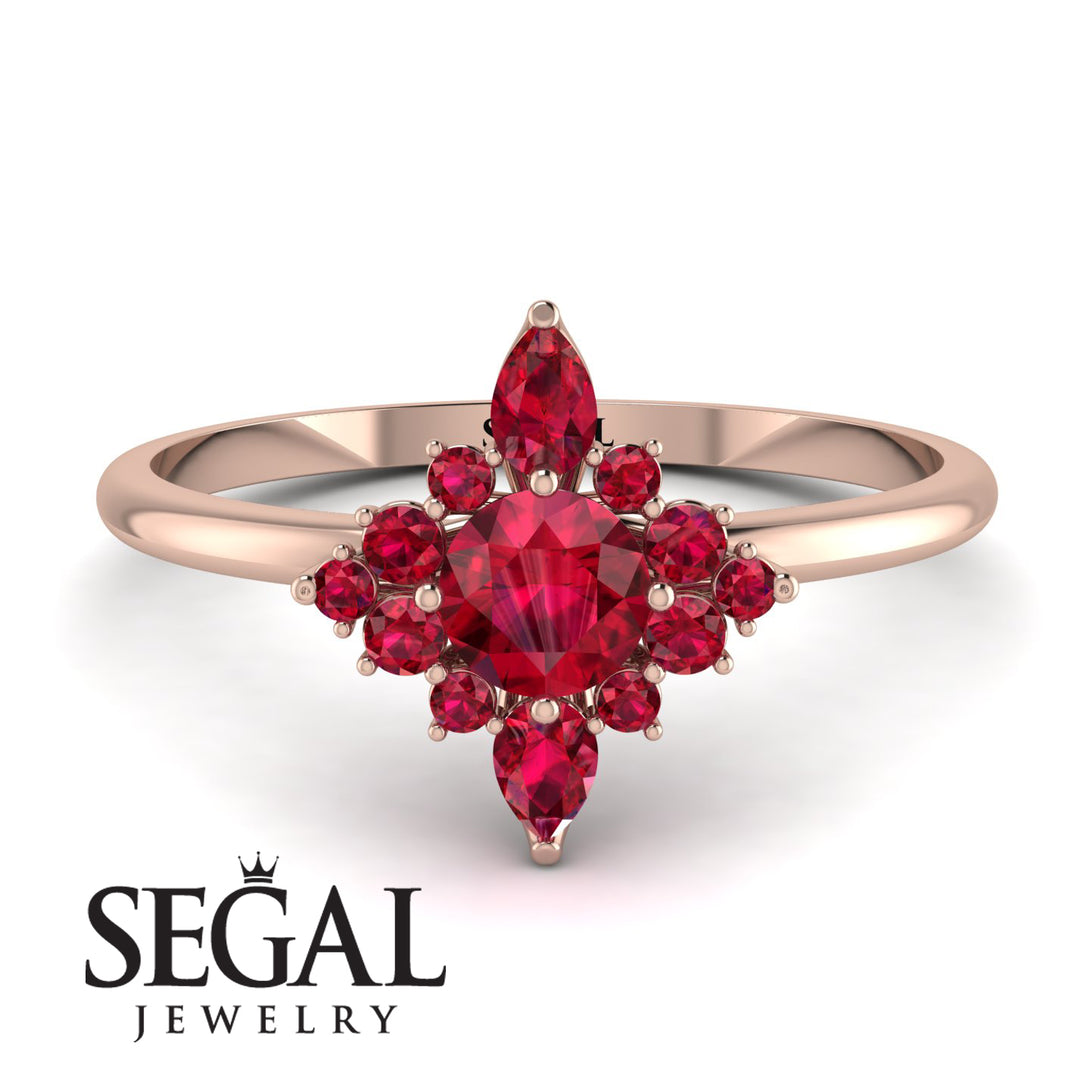 Compass Ruby Engagement Ring - Rose No. 56