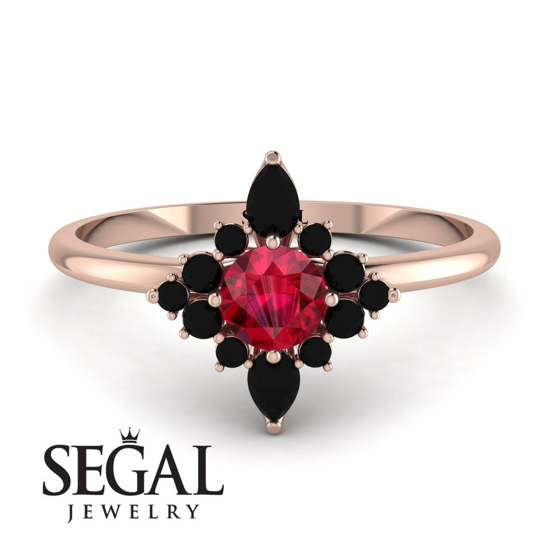 Compass Ruby Engagement Ring - Rose No. 41