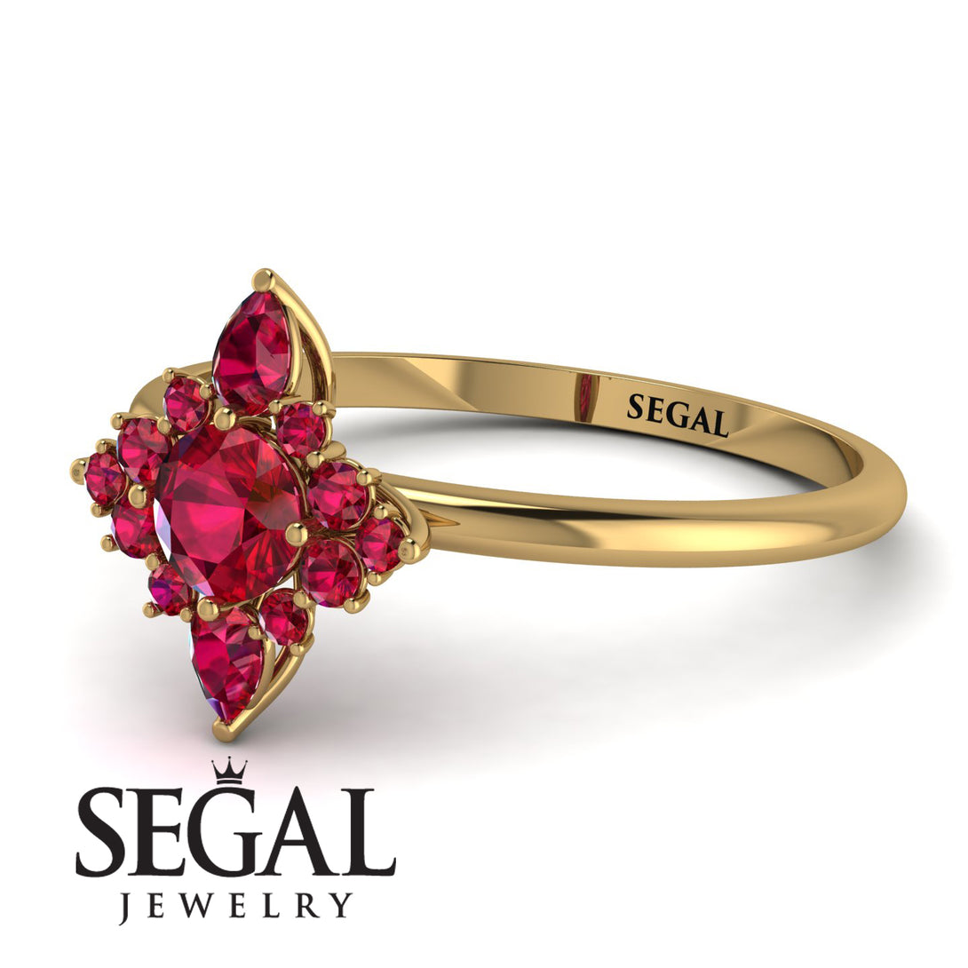 Compass Ruby Engagement Ring - Rose No. 55