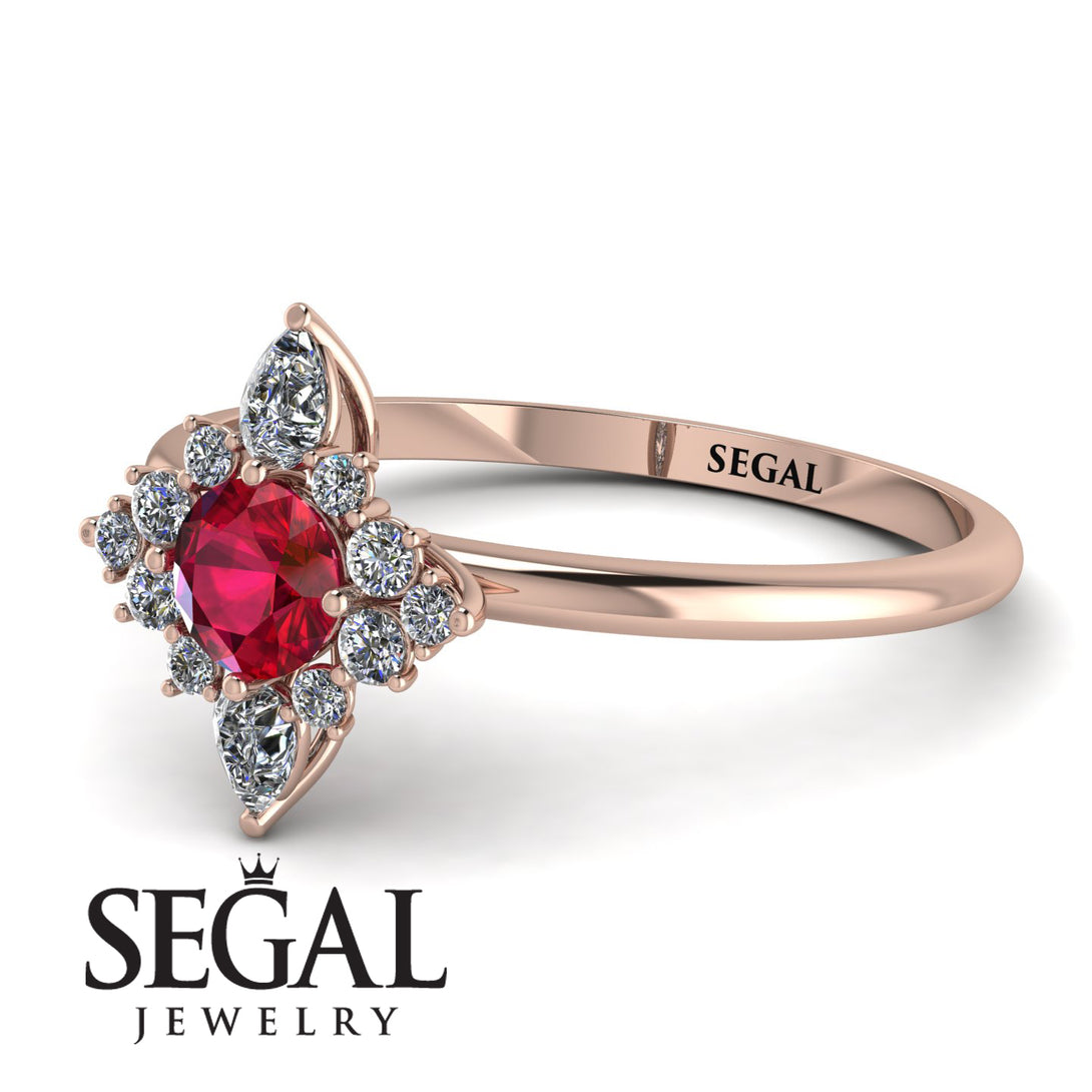 Compass Ruby Engagement Ring - Rose No. 11