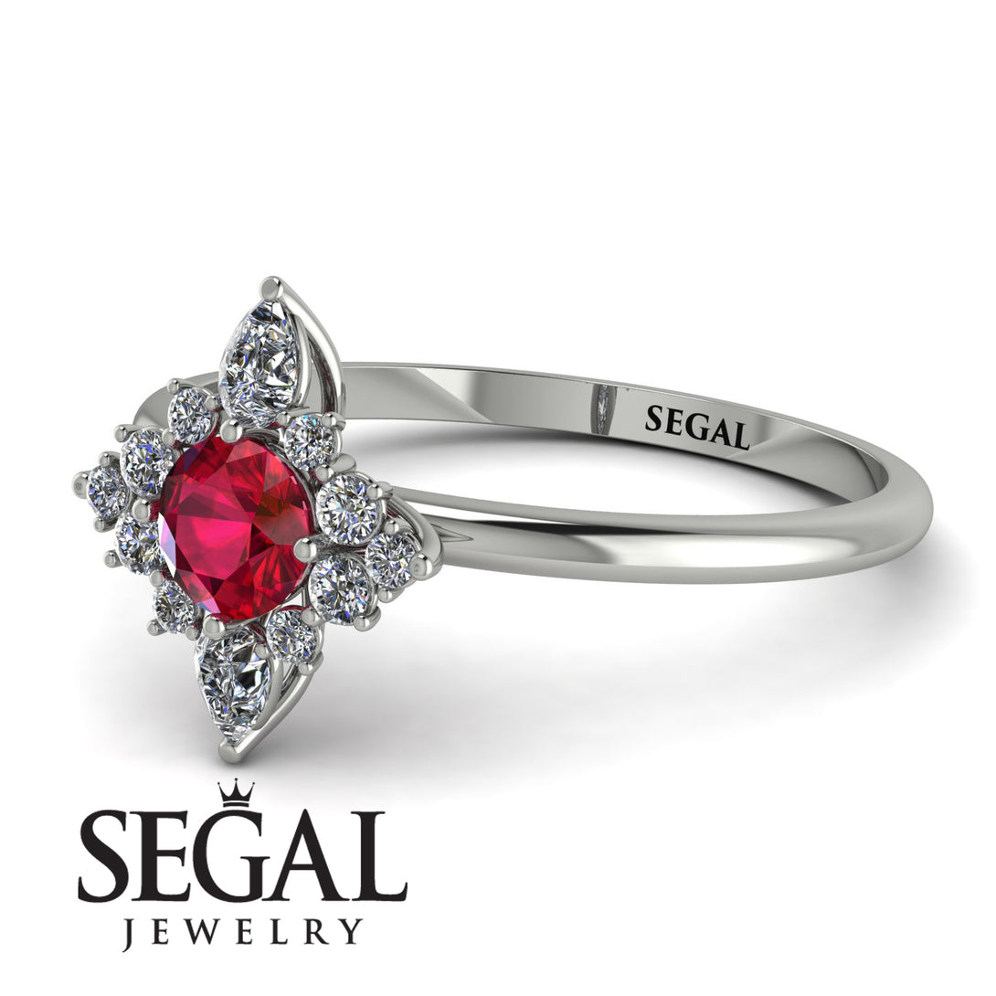 Compass Ruby Engagement Ring - Rose No. 12
