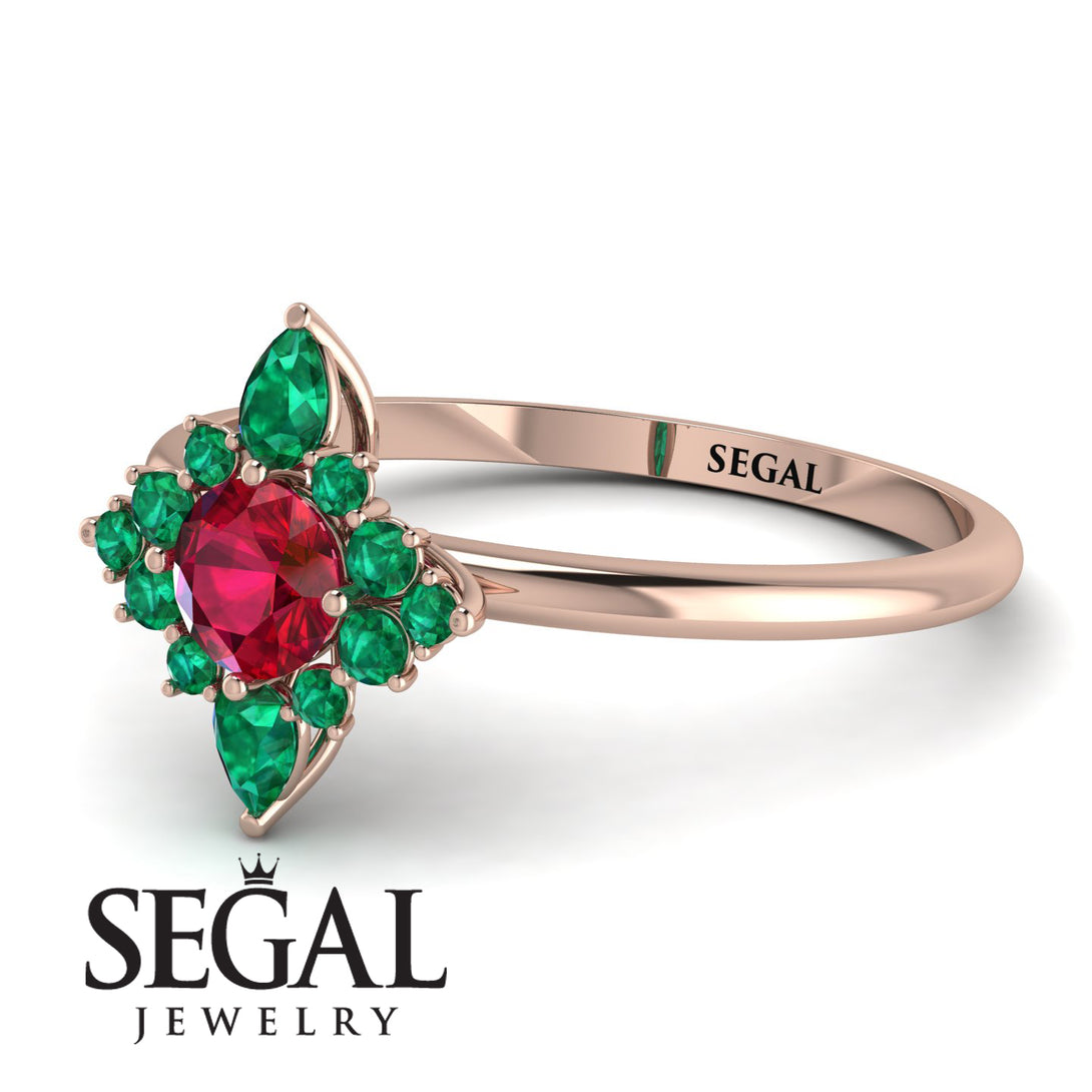 Compass Ruby Engagement Ring - Rose No. 26
