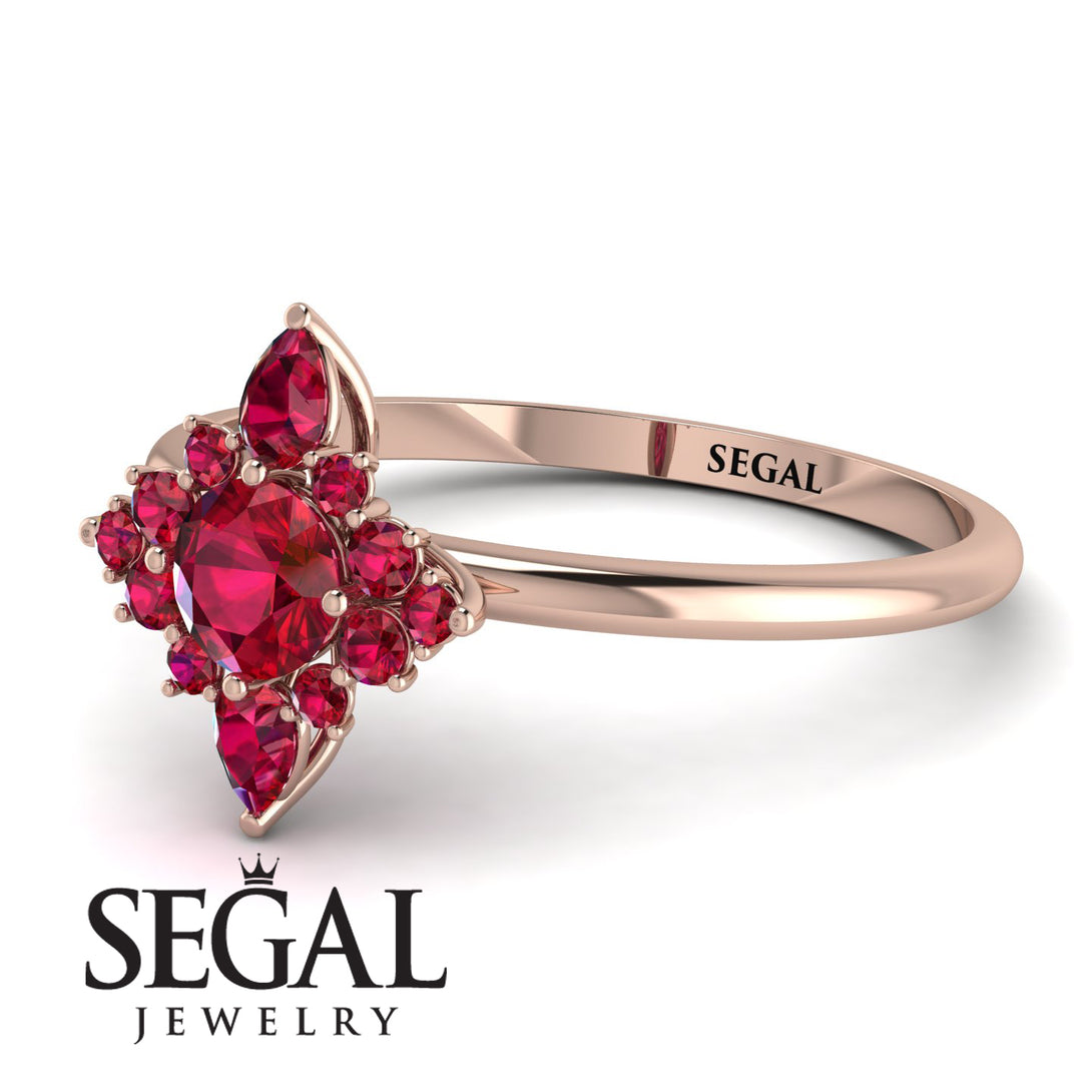 Compass Ruby Engagement Ring - Rose No. 56