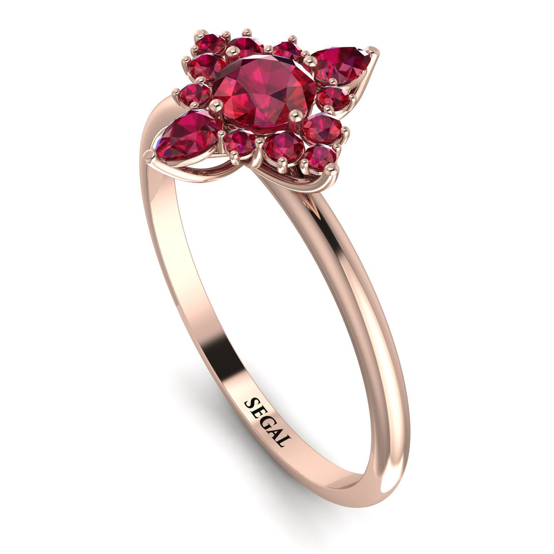 Compass Ruby Engagement Ring - Rose No. 56