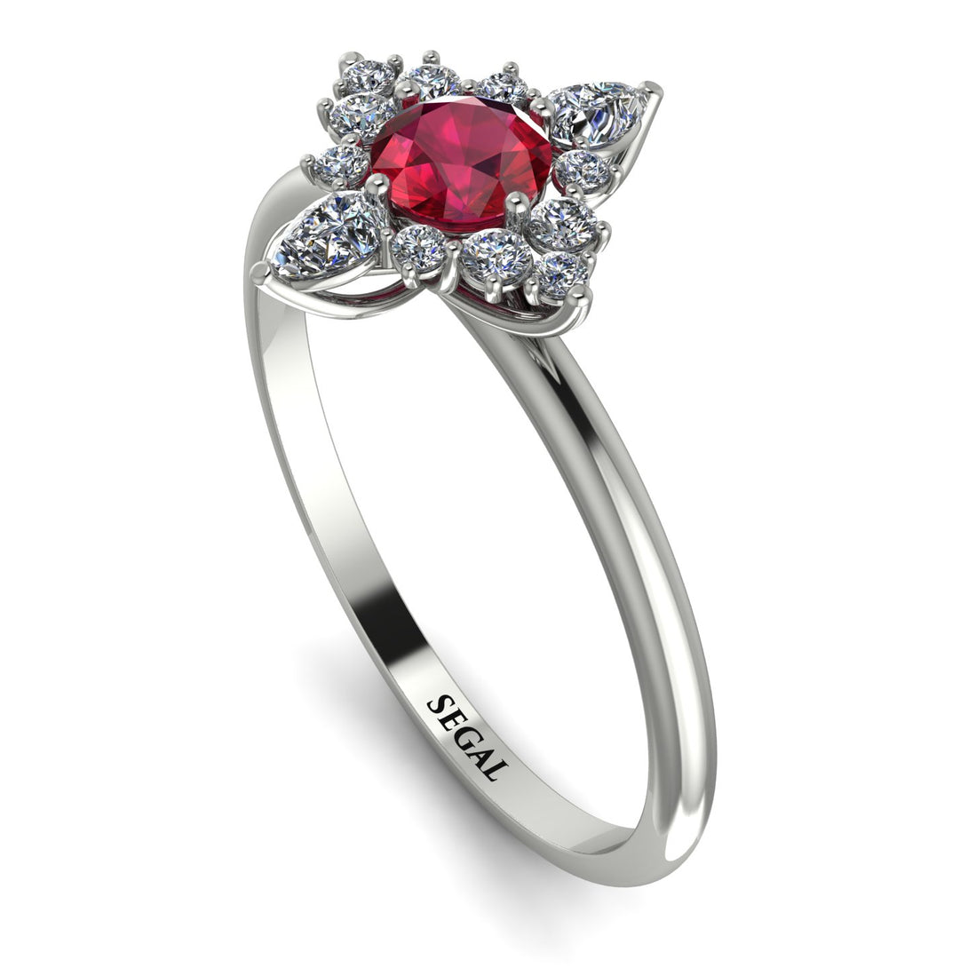 Compass Ruby Engagement Ring - Rose No. 12