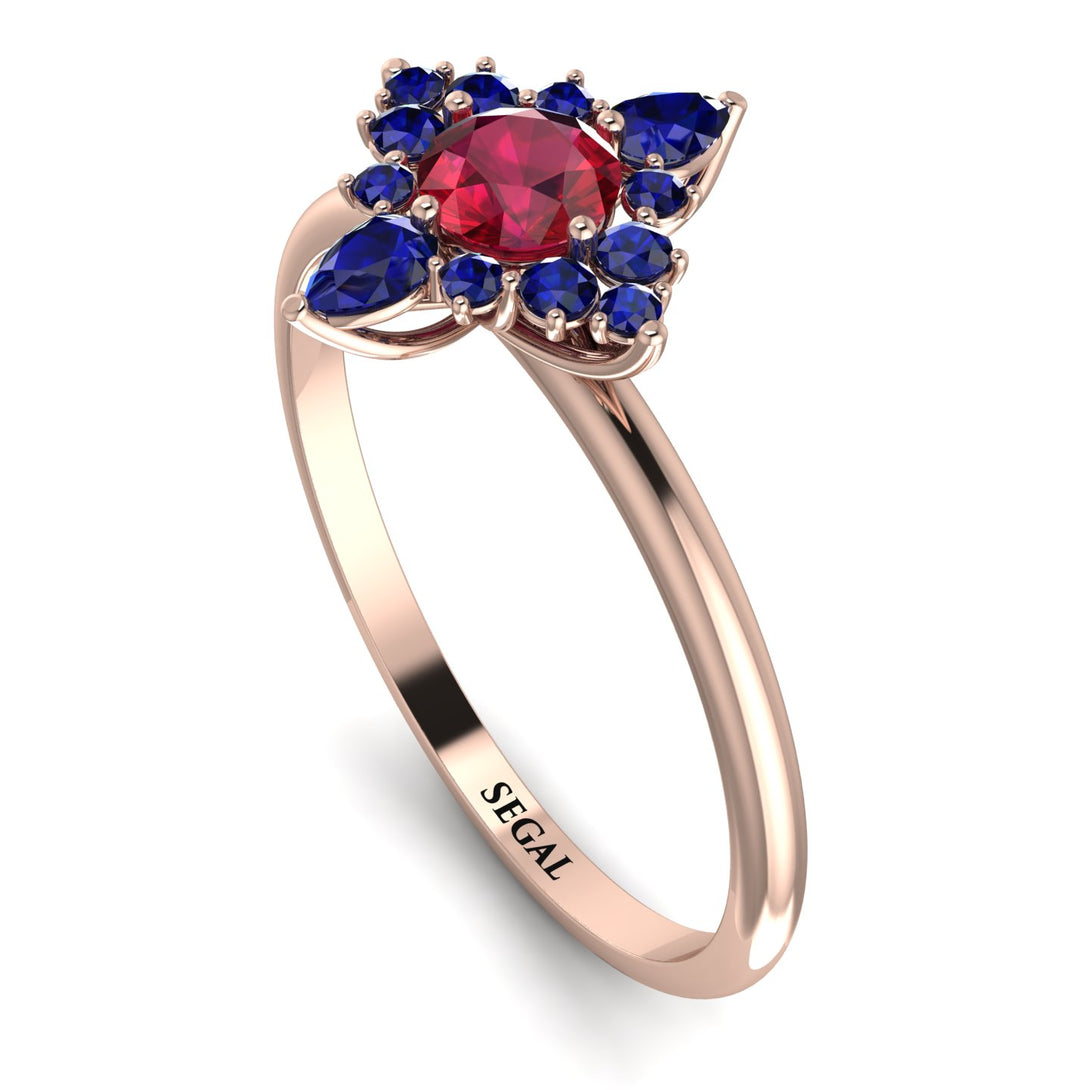 Compass Ruby Engagement Ring - Rose No. 71