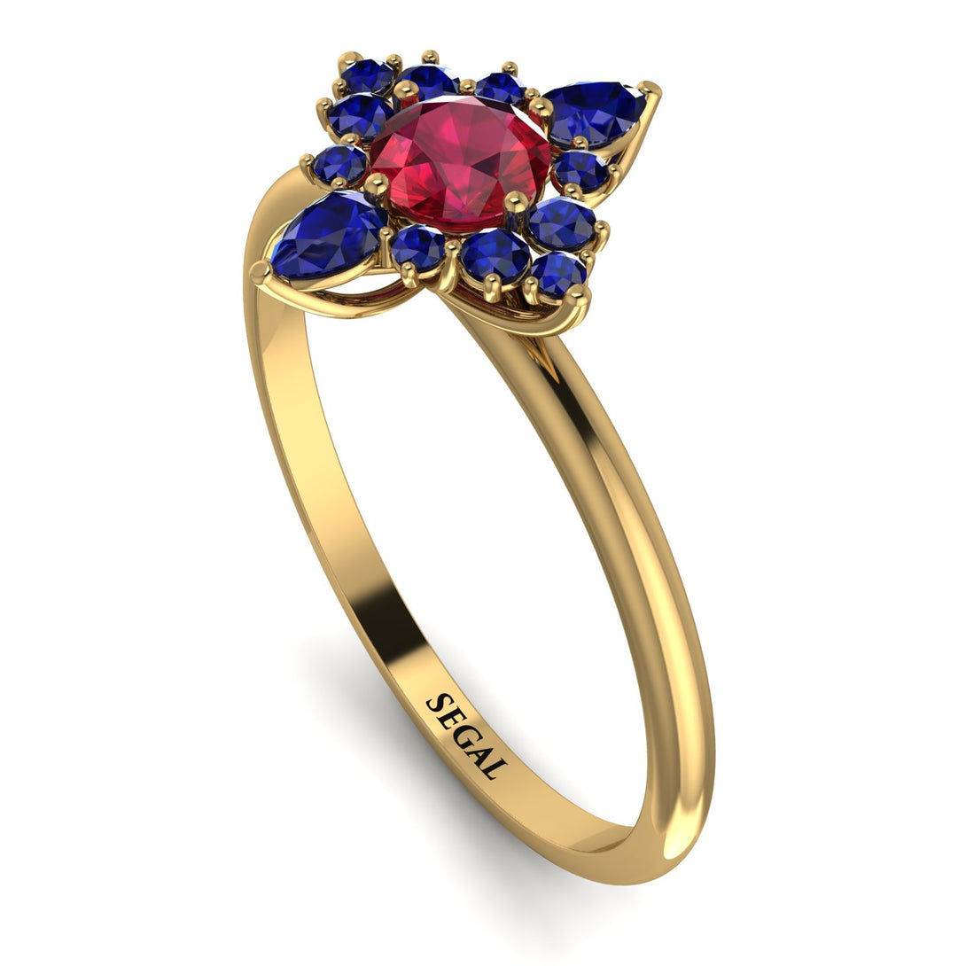 Compass Ruby Engagement Ring - Rose No. 70