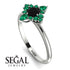 Compass Black Diamond Engagement Ring - Rose No. 24