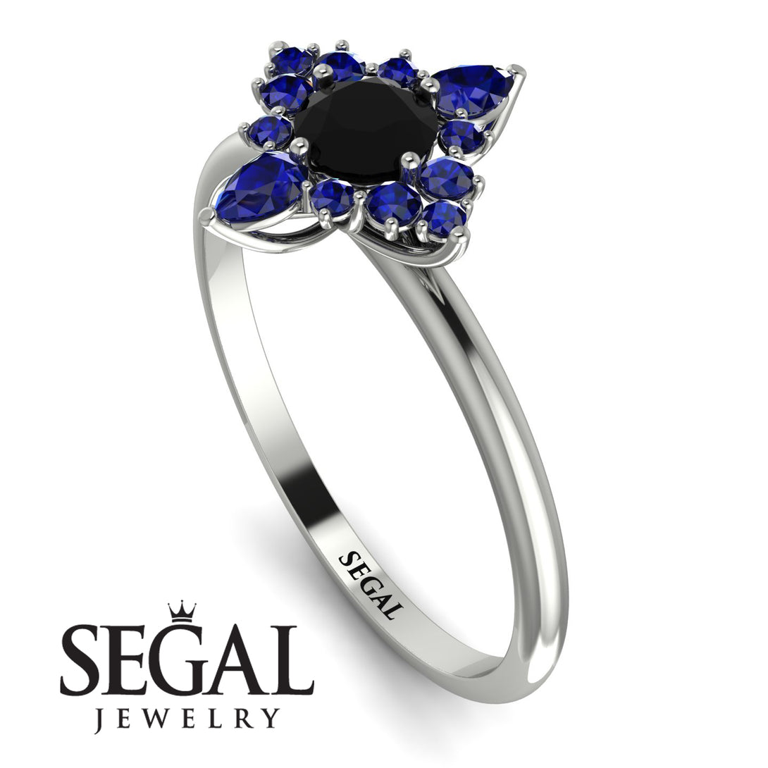 Compass Black Diamond Engagement Ring - Rose No. 69