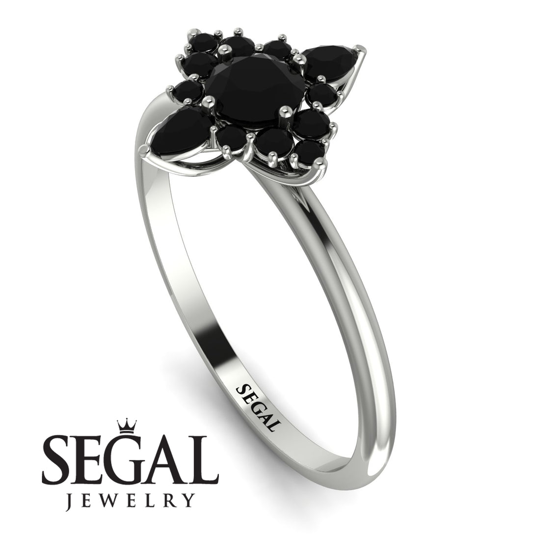 Compass Black Diamond Engagement Ring - Rose No. 39