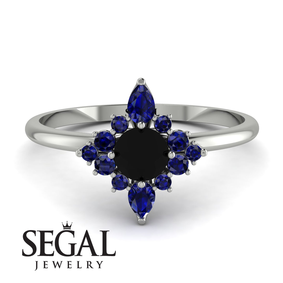 Compass Black Diamond Engagement Ring - Rose No. 69