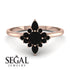 Compass Black Diamond Engagement Ring - Rose No. 38