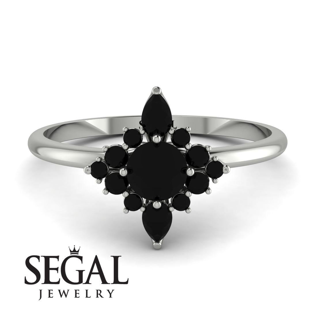 Compass Black Diamond Engagement Ring - Rose No. 39