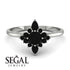 Compass Black Diamond Engagement Ring - Rose No. 39