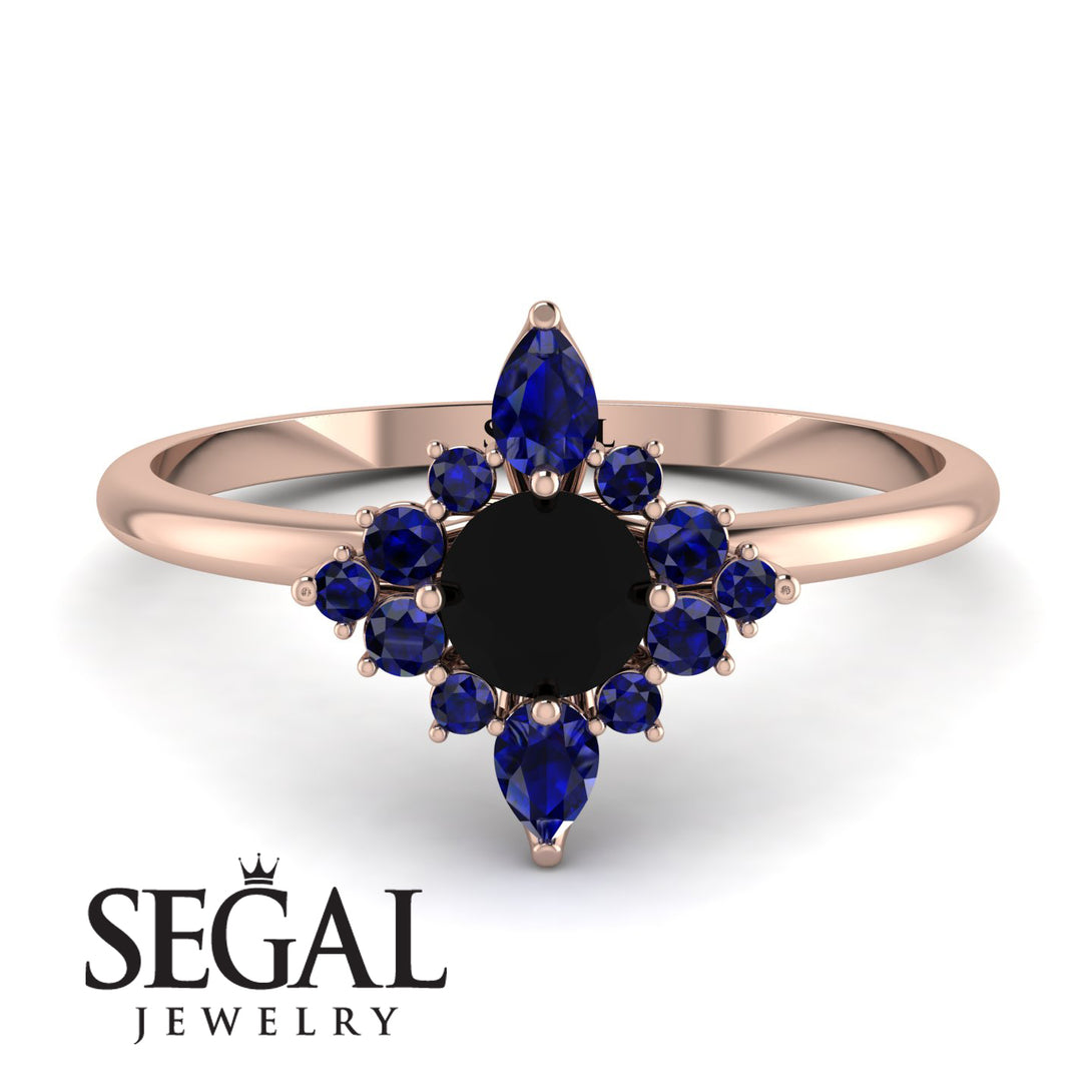 Compass Black Diamond Engagement Ring - Rose No. 68