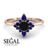Compass Black Diamond Engagement Ring - Rose No. 68