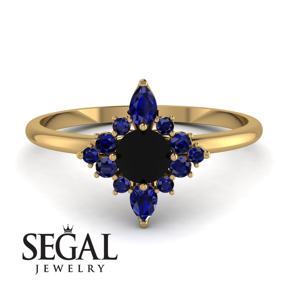 Compass Black Diamond Engagement Ring - Rose No. 67