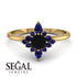 Compass Black Diamond Engagement Ring - Rose No. 67