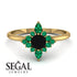 Compass Black Diamond Engagement Ring - Rose No. 22 image 2