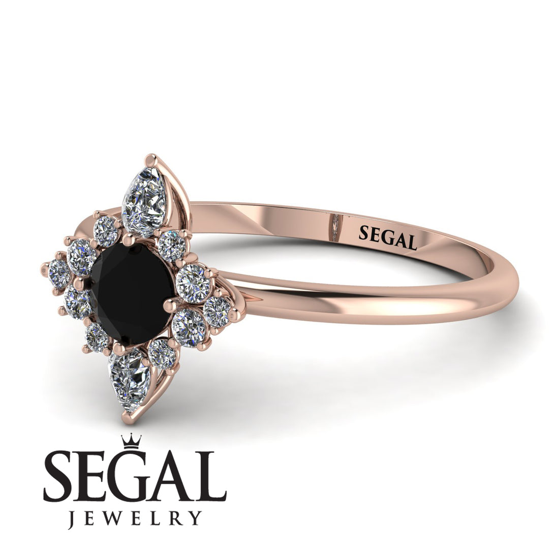 Compass Black Diamond Engagement Ring - Rose No. 8